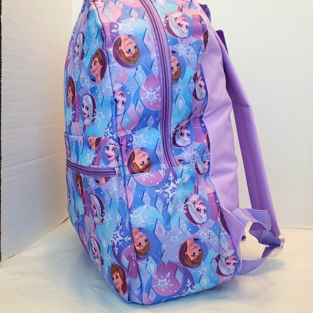 Disney Frozen Blue and Purple Kids Backpack - Picture 2 of 3